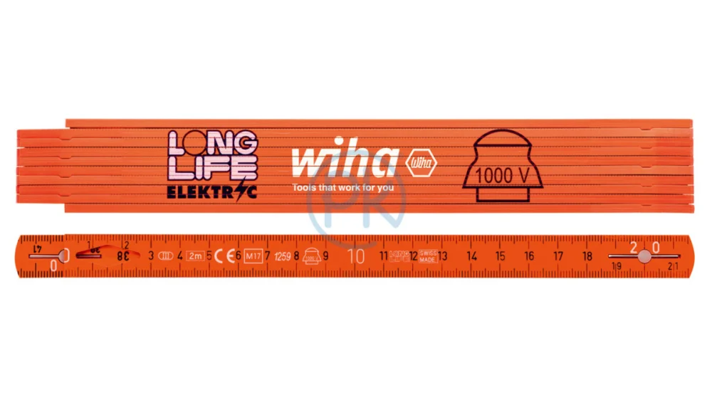 Přímo Od Výrobce Wiha Skládací metr pro elektromechaniky Longlife, metrický 2m42068