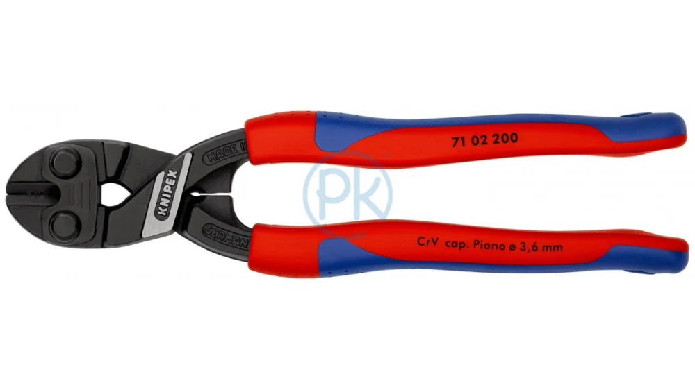 Sleva Knipex Kompaktní pákové kleště Cobolt nahnuté 20°, rukojeti vícesložkové, 200 mm, s otevírací pružinou 71 22 200