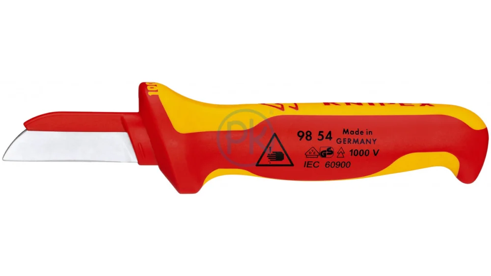 Originální Knipex Nůž kabelový izolovaný VDE 1000 190 mm, s kluznou patkou na hrotu 98 54