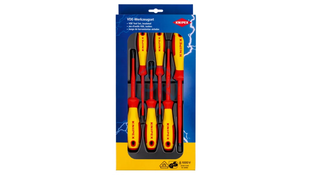 Objednat Nyní Knipex Sada SLIM šroubováků VDE 1000 PusMinus/Drážka, 6-dílná 00 20 12 V05