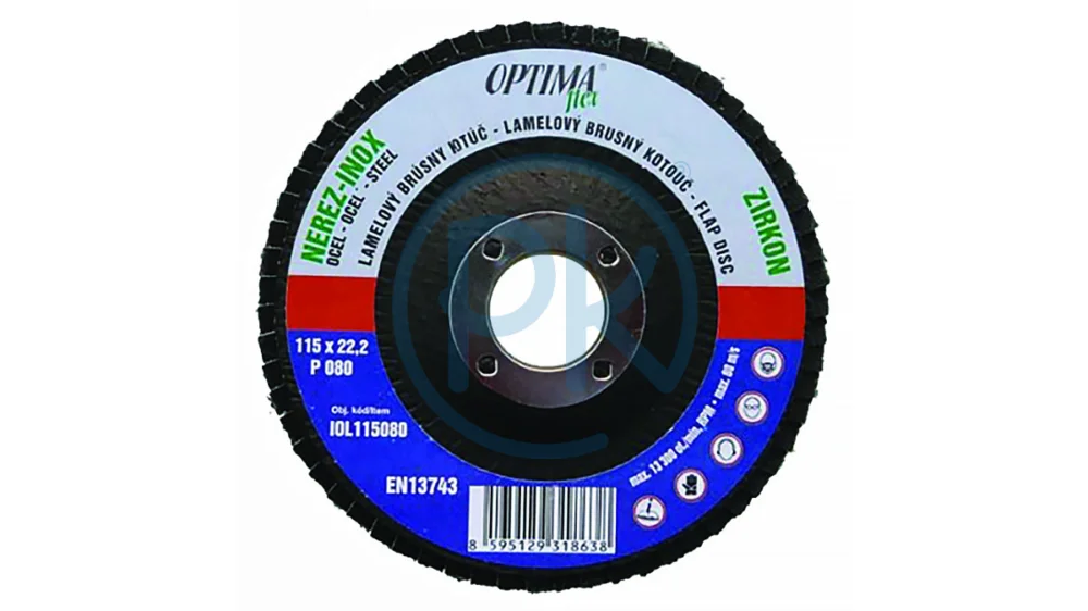Zlevněný Optima Lamelový brusný kotouč OptimaFlex na nerez a ocel 150 mm, Zrnitost: 80, 10 ks IOL150080