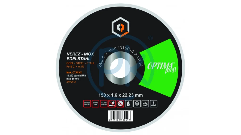 Výprodej Optima Řezný kotouč OptimaProfi tenký na nerez a ocel 125 mm/1 mm, 50 ks IN12510