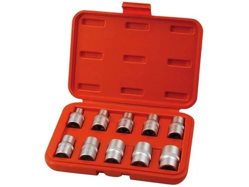 Must-Have Sada GOLA nástrčných hlavic TORX, 1/2", 10ks, E8-E24, CrV-S2, EXTOL PREMIUM