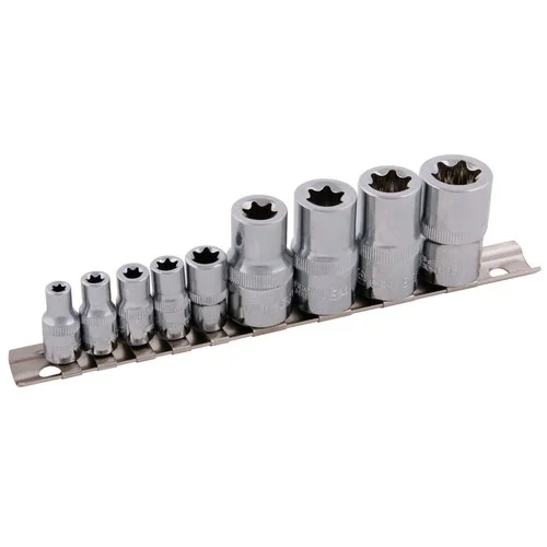 Akce Sada GOLA nástrčných hlavic TORX, 1/2"+1/4", 9ks, E5-E18, CrV