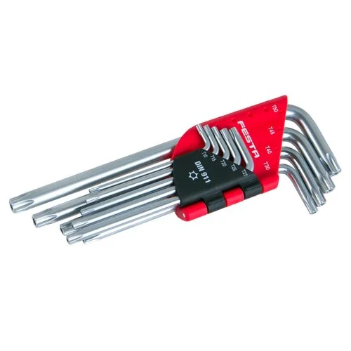 Cenová Bomba Sada TORX klíčů L, T10–T50, 9ks, CrV, FESTA