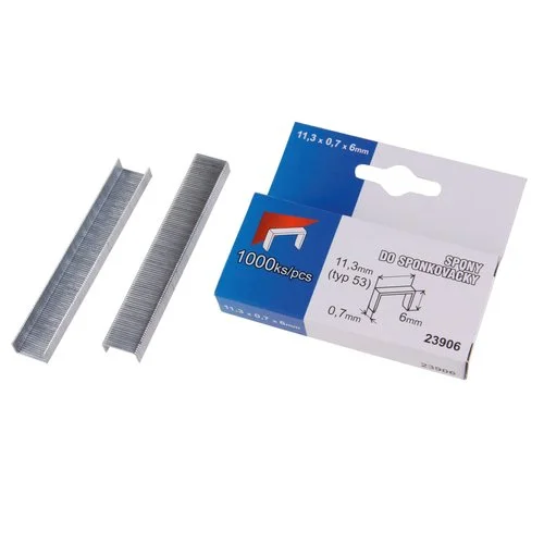 Spony 11,3 x 0,7mm,6mm, balení 1000ks, typ 53 Sleva