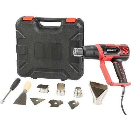 Bezpečná Platba Horkovzdušná pistole 2000W, LCD displej, sada v kufru, STREND PRO HG203