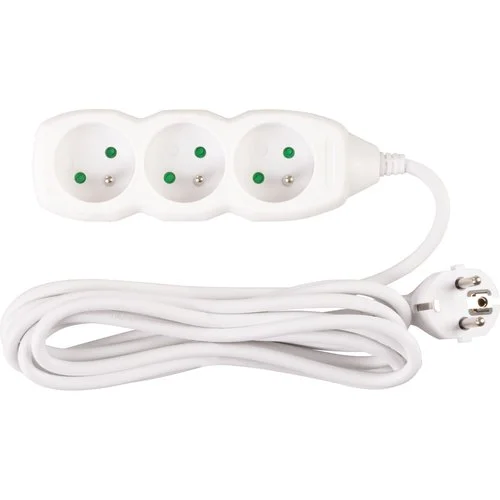Prodlužovací kabel,3m, 3 zásuvky, 3×1mm, bílý, STREND PRO Vrácení Zdarma