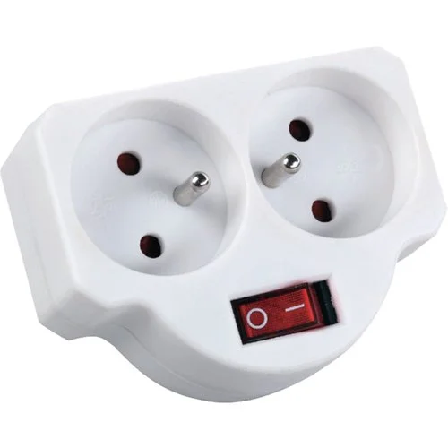 Doprava Zdarma Zásuvka rozbočovací s vypínačem, 2x kulatá, max. 3680W, STREND PRO