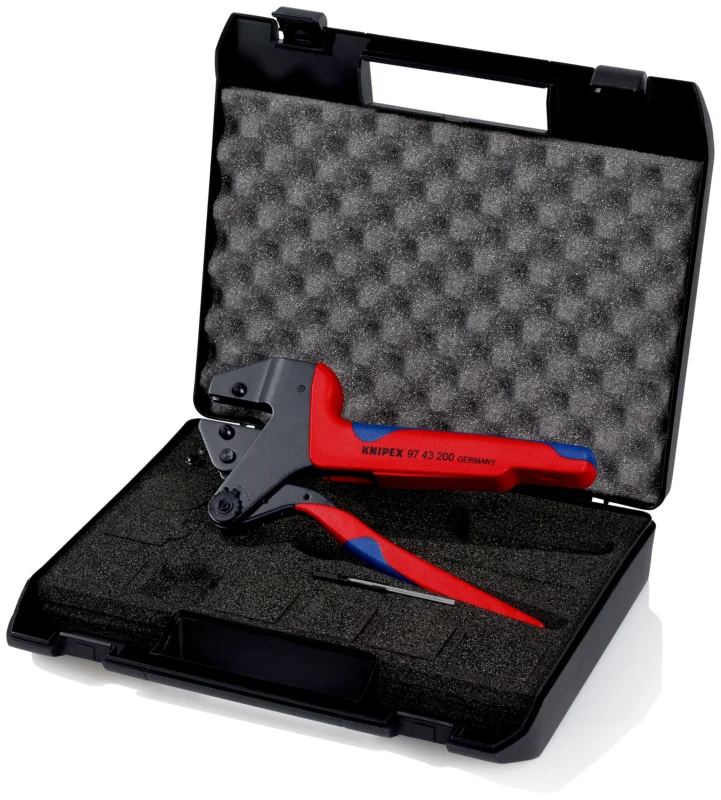 Novinka KNIPEX 97 43 200 Víceúčelové systémové lisovací kleště pro vyměnitelné lisovací profily 200mm