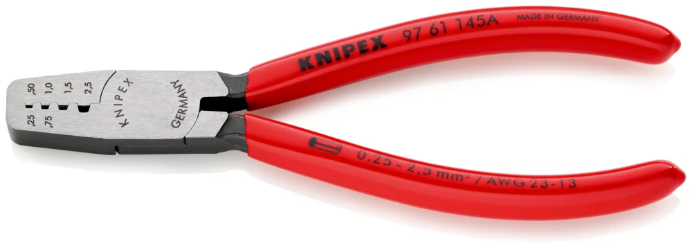 Ověřený KNIPEX 97 61 145 A Lisovací kleště na koncové dutinky 145mm