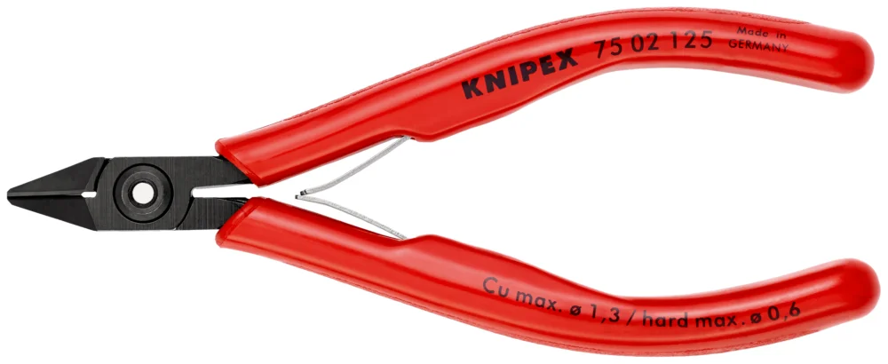 Autentický KNIPEX 75 02 125 Boční štípací kleště pro elektroniku 125mm