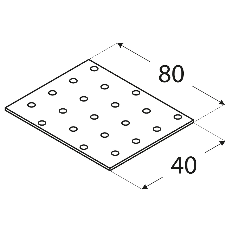 Autentický Destička perforovaná 40x80