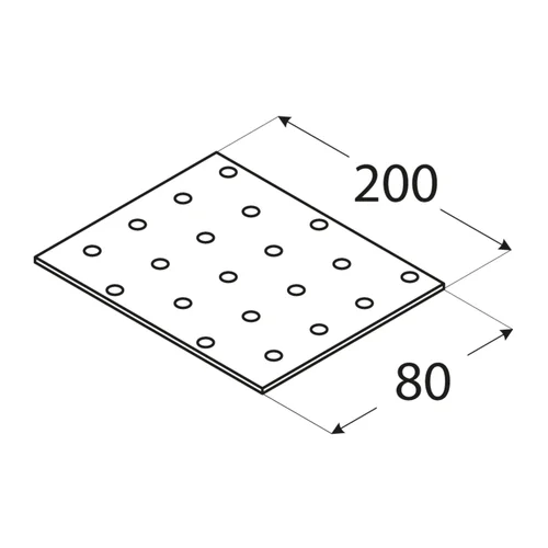 Destička perforovaná 200x80x2mm PP9 Vysoce Kvalitní