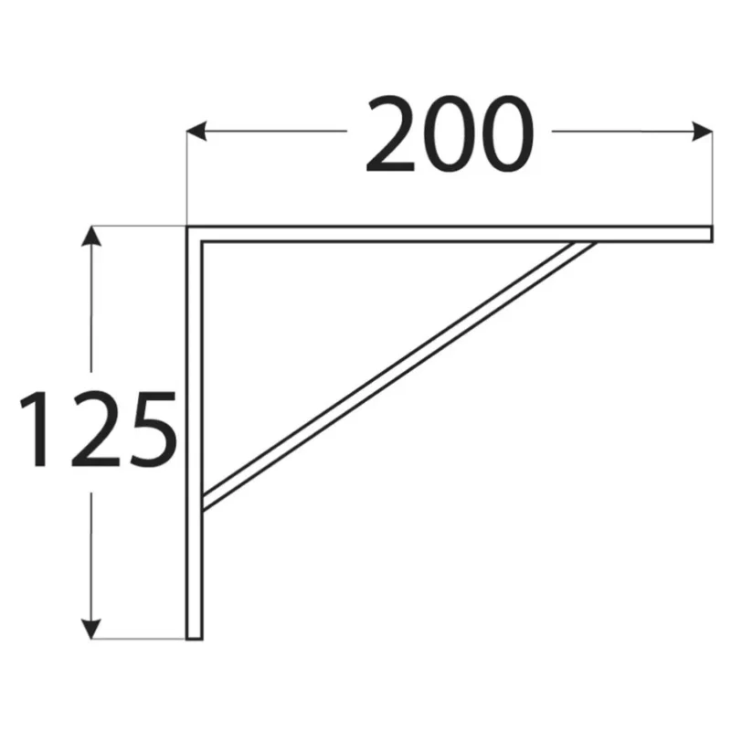 Konzole zpevněná 200x125x20x3,0 bílá Top Prodej