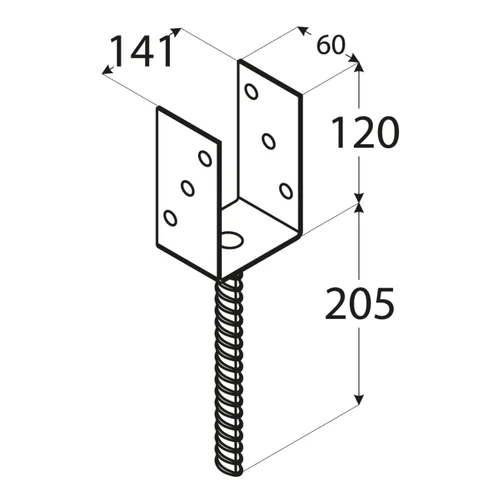 Patka sloupku typu "U" 141x120x5 Poslední Šance