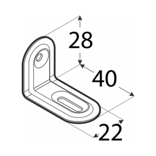 Úhelník nábytkový 40x28x22x1mm FKS2 bílý Vysoce Kvalitní