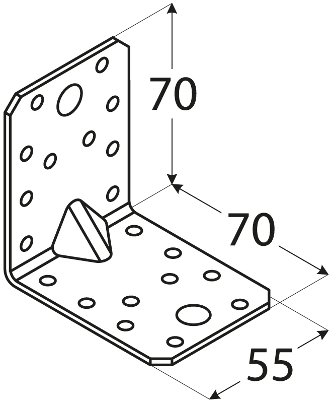 Úhelník s prolisem 70x70x55x2,5 Výhodná Nabídka
