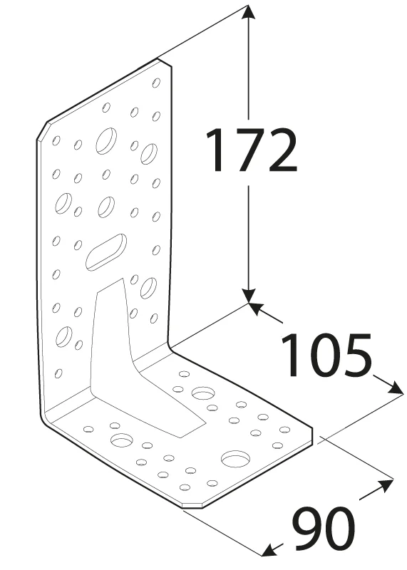 Sezónní Sleva Úhelník s prolisem 172x105x90x3
