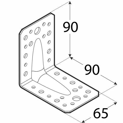 Úhelník s prolisem 90x90x65x2,5 Časově Omezené