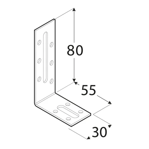 Úhelník stavitelný 80x55x30x2,0mm Akční Nabídka