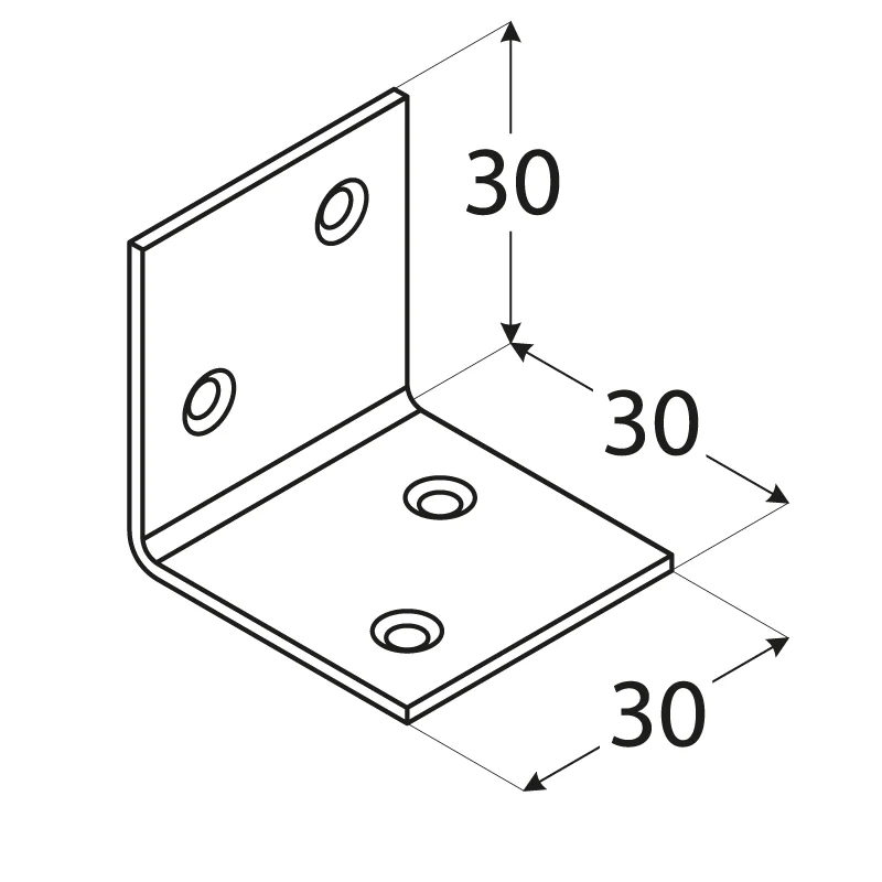 Úhelník široký 30x 30x 30 Zn plech Oblíbený