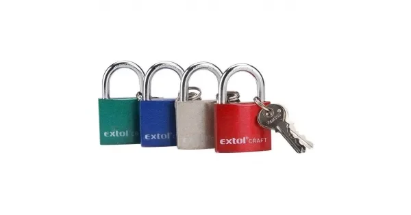 Must-Have Zámek visací litinový barevný 50mm 3 klíče zacvakávací EXTOL CRAFT 77030