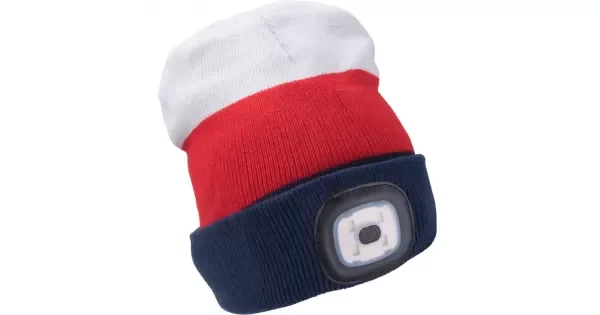 Čepice s čelovkou bílá/červená/modrá EXTOL LIGHT 43450 Originální