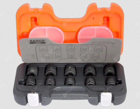 BAHCO sada nástrčných kovaných hlavic 1/2'' 6hr. 10-19mm 10ks Vysoce Kvalitní