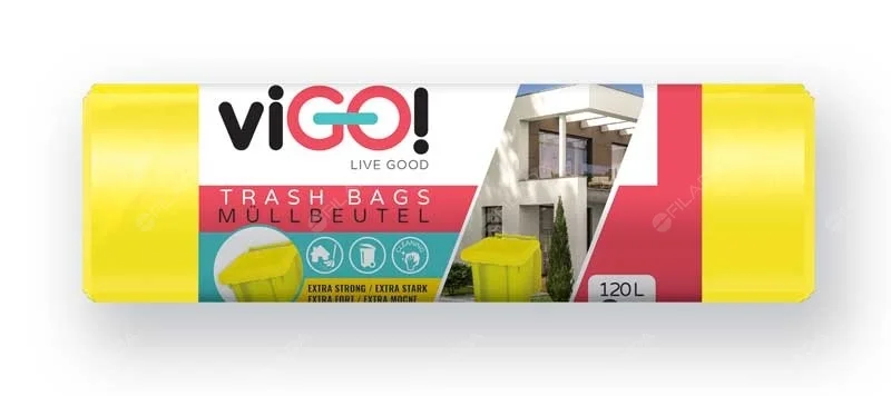 Rychlé Dodání viGO! pytle odpadkové LD 120l PLAST/ žluté 8ks