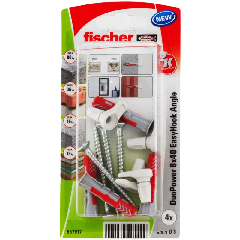 Fischer EasyHook skoba + DuoPower 8x40 Novinka
