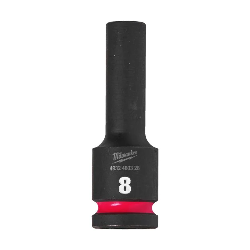 Milwaukee Průmyslové hlavice Shockwave 1/2" HEX 8mm prodloužené Akční Cena