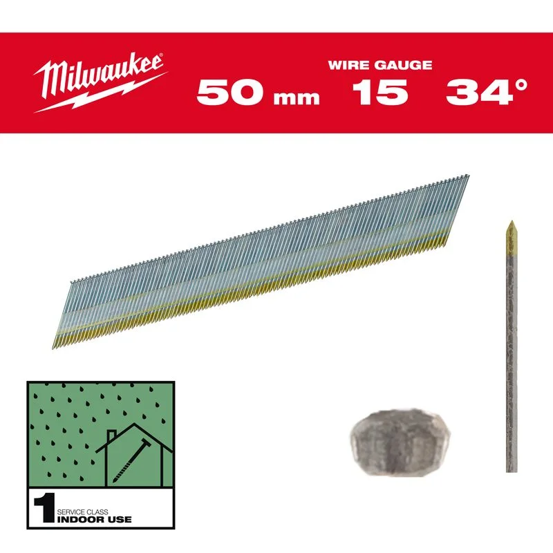 Milwaukee Hřebíky 15G 34 50mm G SC1-2.5kpc Omezená Nabídka