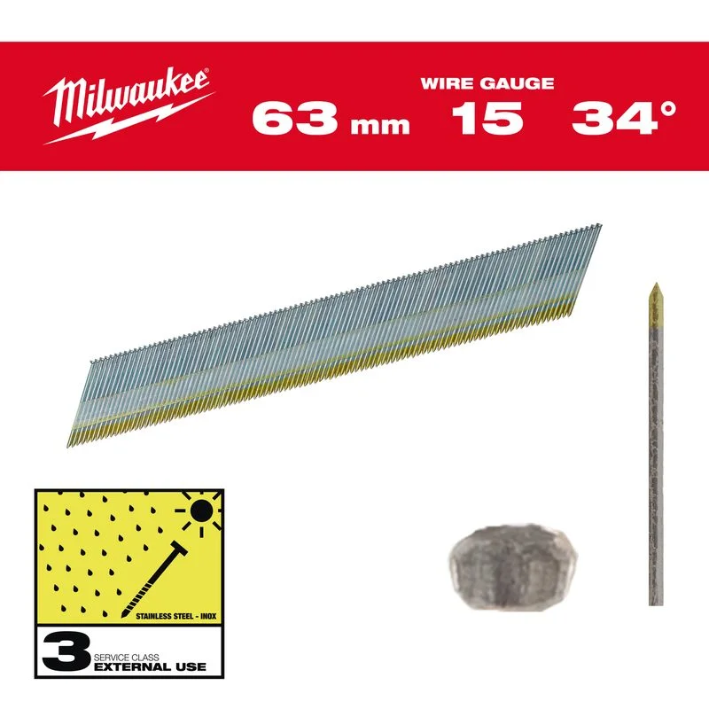 Vrácení Zdarma Milwaukee Hřebíky Inox 15G 34 63mm SC3-2.2kpc