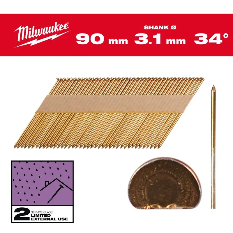 Akce Milwaukee Hřebíky 34 D-Head 90mm SS G SC2-2.2kpc