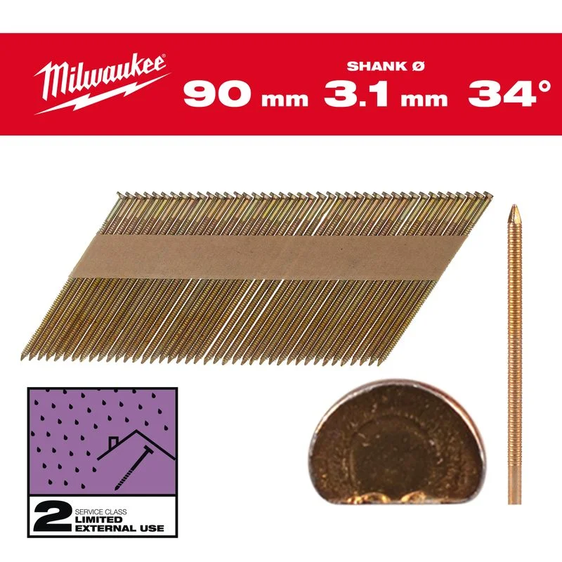 Milwaukee Hřebíky 34 D-Head 90mm RS G SC2-2.2kpc Přímo Od Výrobce