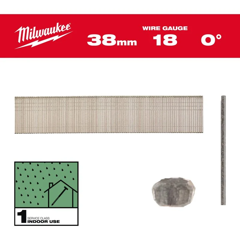 Autentický Milwaukee Kolářské hřebíky 18G/38mm/RC/G/SC1, 5000ks. bal.