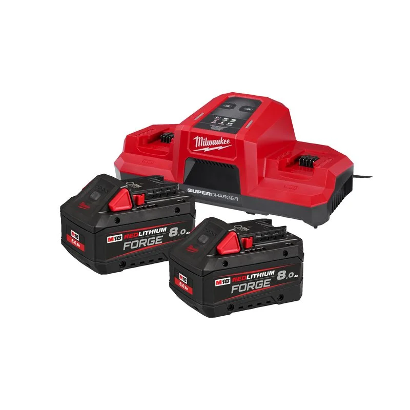 Milwaukee M18 FORGE NRG-802 Sada akumulátorů a nabíječky Rychlé Dodání