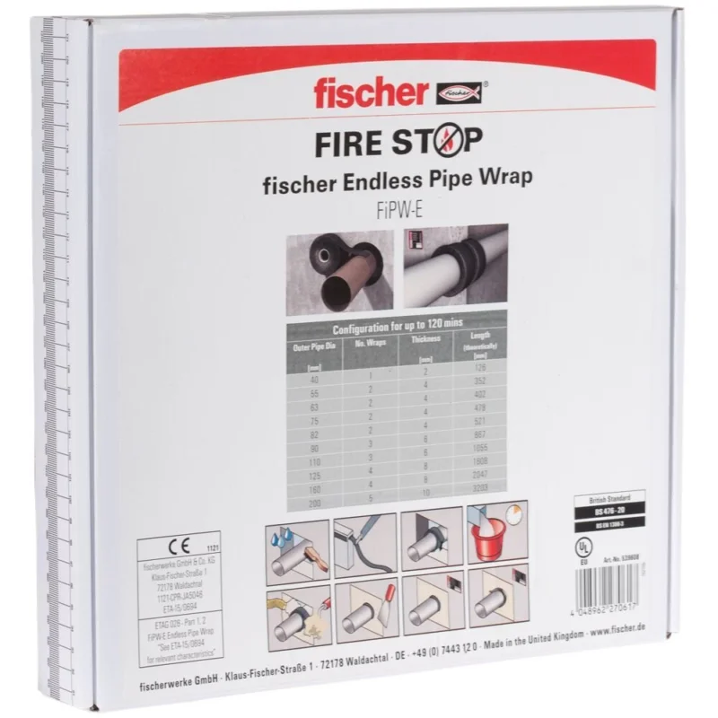 Fischer FireStop FiPW 2/160 protipožární expanzní páska na potrubí Novinka